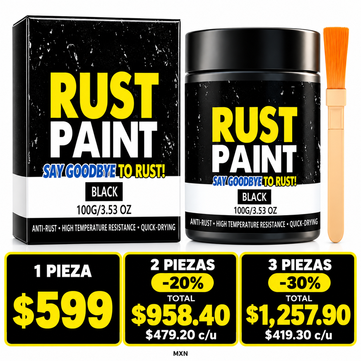 Rust Paint — Pintura antióxido negra 100 g