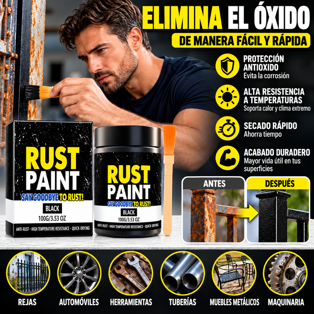 Rust Paint — Pintura antióxido negra 100 g